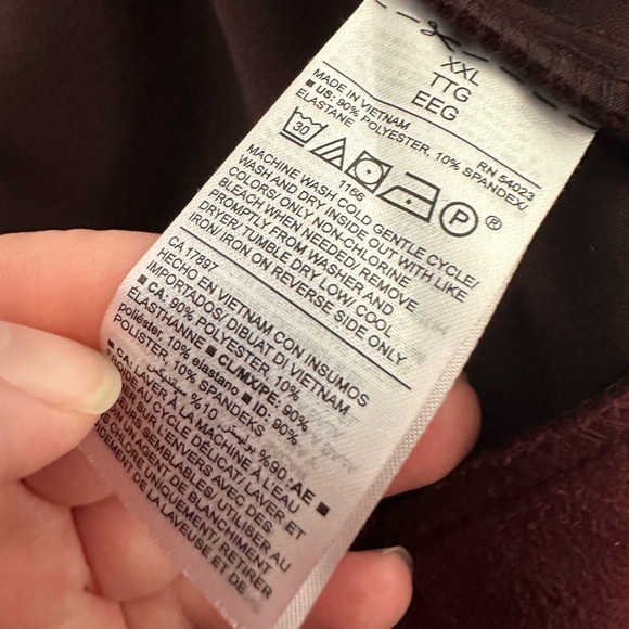 Old Navy Burgundy Deep Red Super Soft Zip Up Moto Jacket Size XXL - Picture 4 of 6